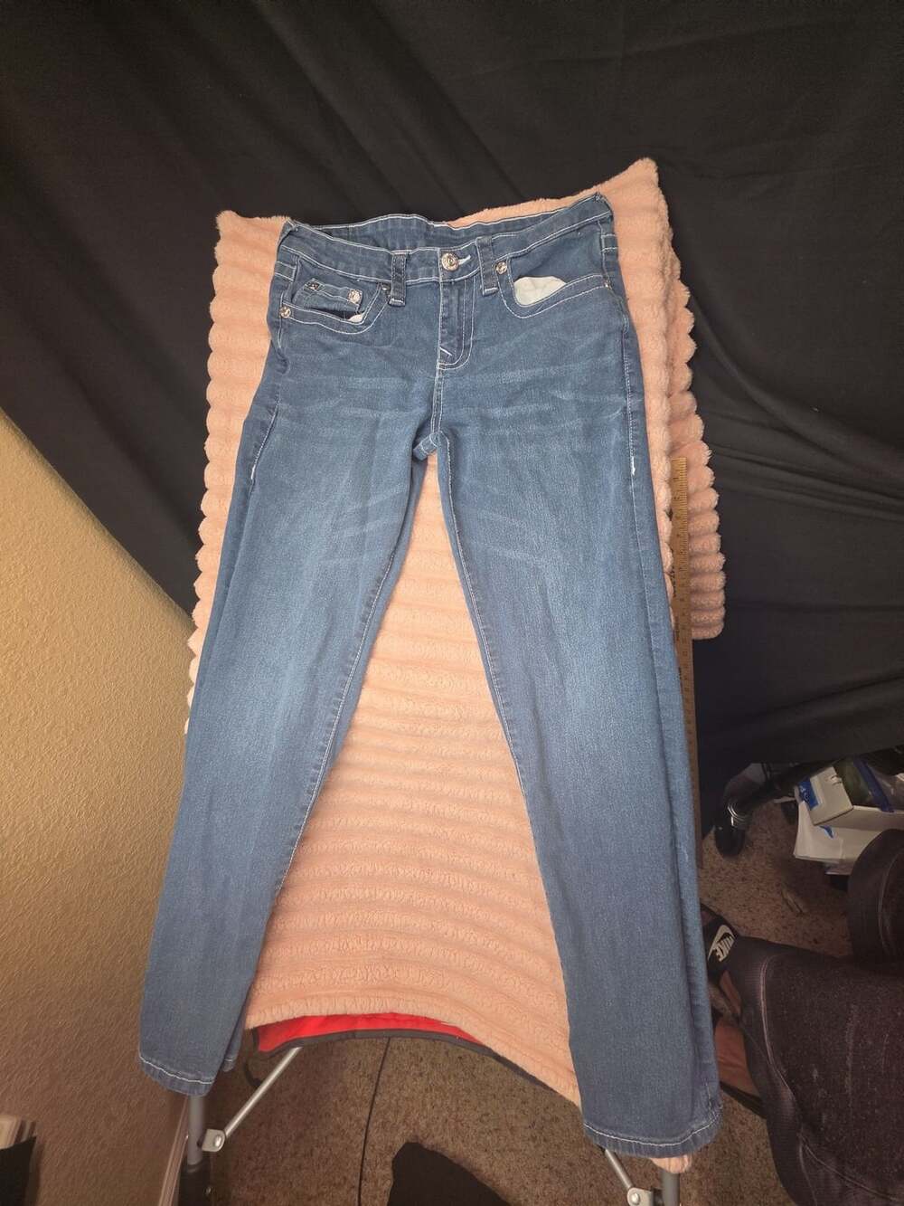 True Religion Geno Relaxed Slim Jeans Size 16 Blue Denim